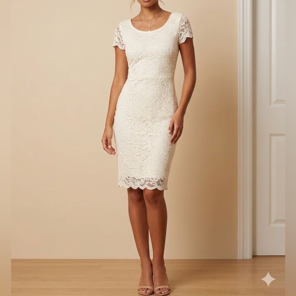 Elegant Cream Lace Dress
